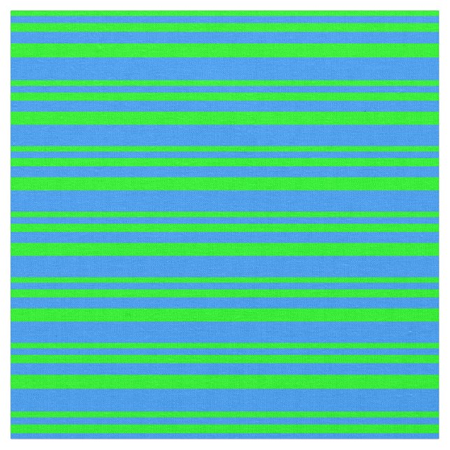 Lime and Blue Stripes/Lines Pattern Fabric (Close Up)