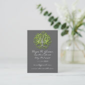 Lime and Brown Swirled Tree Business Card (Standing Front)