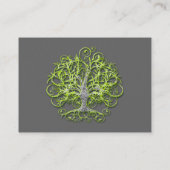 Lime and Brown Swirled Tree Business Card (Back)