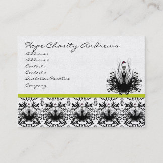 Lime and Damask Fashion Diva Business Card