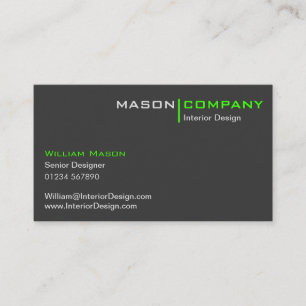 Lime and Gray Minimalistic Corporate Business Card