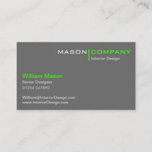 Lime and Gray Minimalistic Corporate Business Card