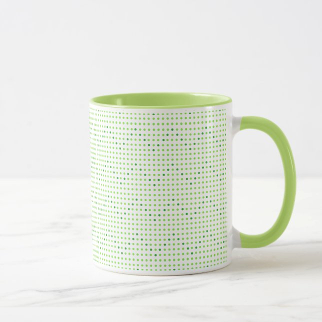 Lime and Green Chevron Pattern Dots Mugs (Right)