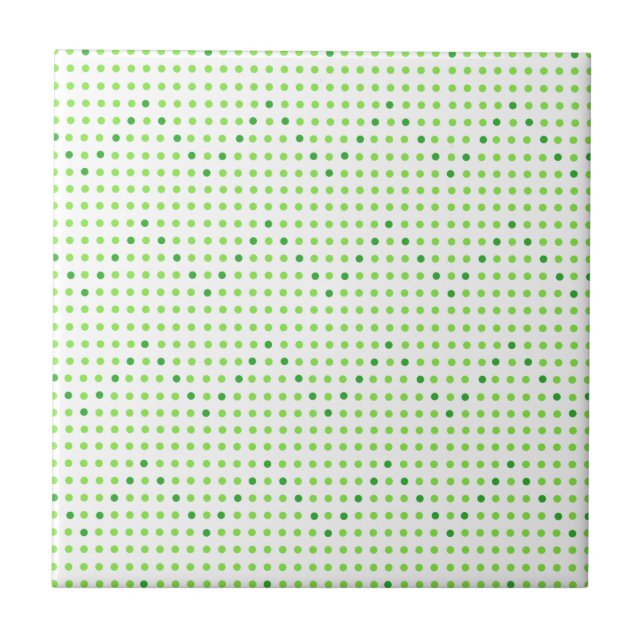 Lime and Green Chevron Pattern Dots Tiles (Front)