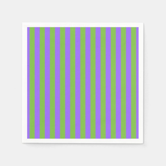 Lime and Lavender Stripes Napkins (Front)