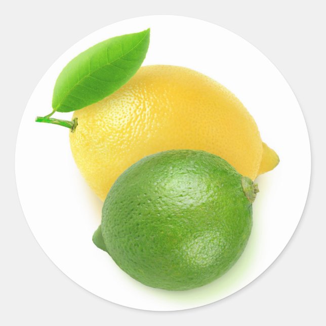 Lime and lemon classic round sticker (Front)