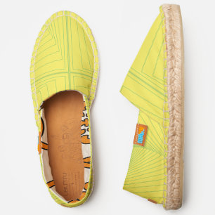 Lime and Lemon Geometric Abstract Espadrilles
