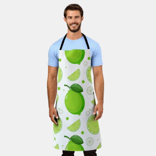 Lime and Lime Slices Pattern Apron