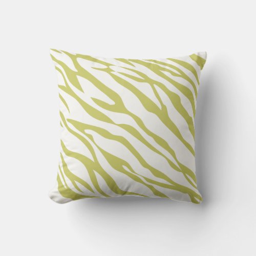 Lime and Off_White Zebra Design Pillow