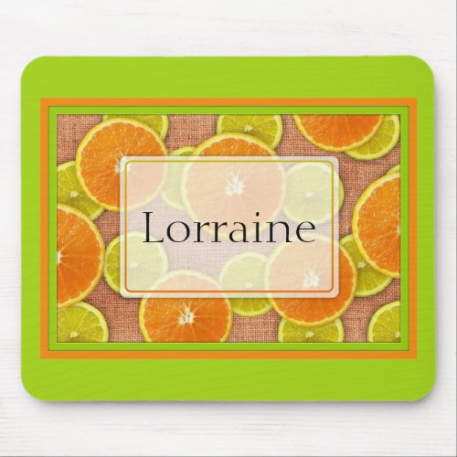 Lime and Orange Fruit Slices Mousepad