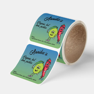 Lime and Pepper Pals Funny Lime Pickle Roll Square Sticker