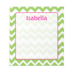 Lime And Pink Chevron Zigzag Notepad at Zazzle