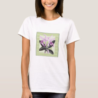 Lime and Purple Cattleya Orchid Botanical T-Shirt