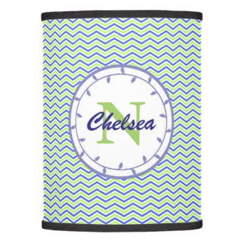 Lime And Purple Chevron Monogram Lamp Shade by Dmargie1029 at Zazzle