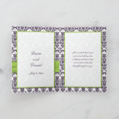 Lime and Purple Damask Thank you Card (Inside)