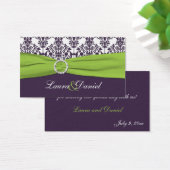 Lime and Purple Damask Wedding Favor Tag (Desk)