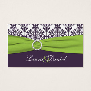 Lime and Purple Damask Wedding Favor Tag
