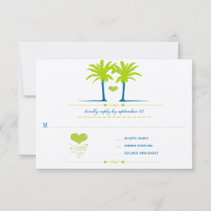 Lime and Royal Blue Beach Typography Invite