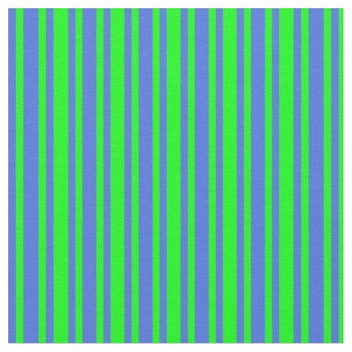 Lime and Royal Blue Pattern of Stripes Fabric