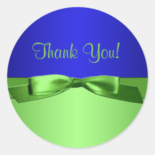 Lime and Royal Blue Thank You Sticker