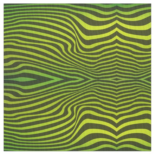 Lime and Vivid Yellow Green With Black Stripes Fabric