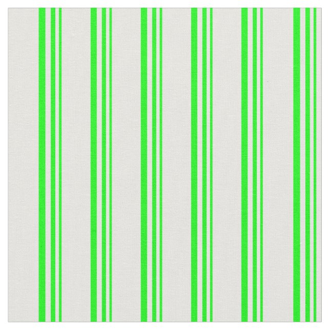 Lime and White Colored Lines Pattern Fabric (Close Up)