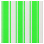 [ Thumbnail: Lime and White Colored Stripes Fabric ]