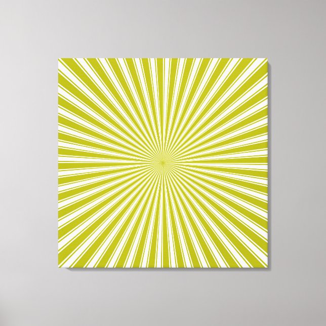 Lime and White Funky Abstract Art  Wrapped Canvas Print (Front)