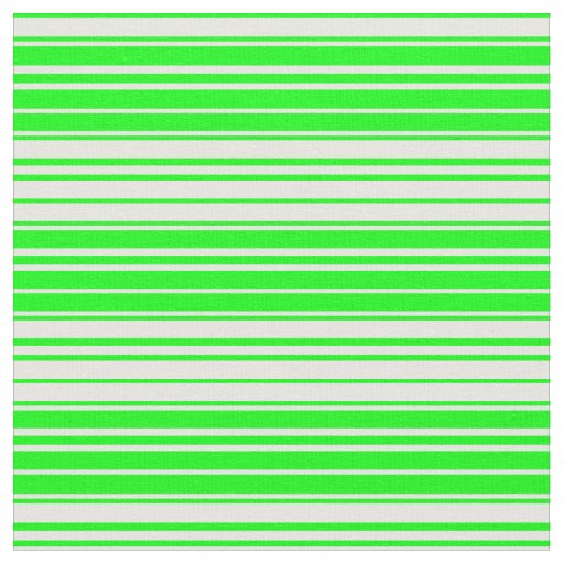 Lime and White Pattern of Stripes Fabric