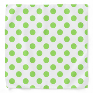 Lime and white polka dots bandana