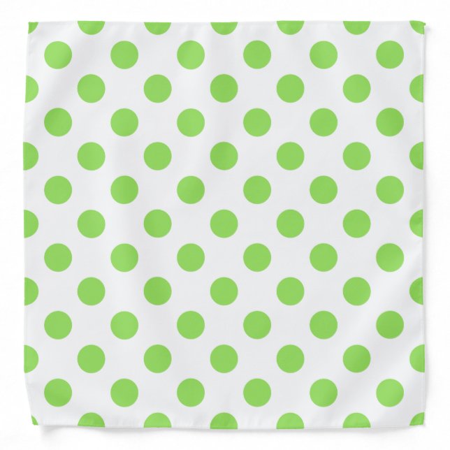 Lime and white polka dots bandana (Front)