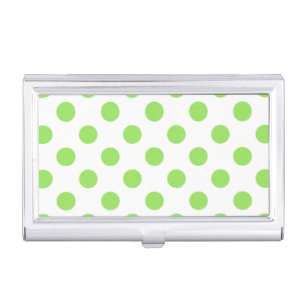 Lime and white polka dots business card case