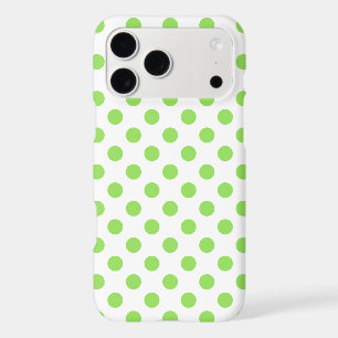 Lime and white polka dots iPhone 17 pro max case