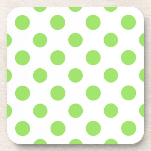 Lime and white polka dots coaster