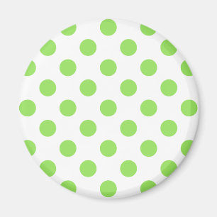 Lime and white polka dots magnet