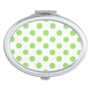 Lime and white polka dots makeup mirror