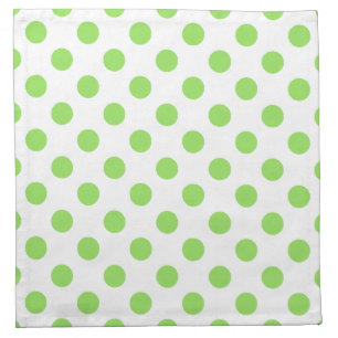 Lime and white polka dots napkin
