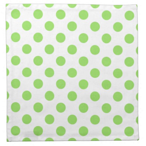 Lime and white polka dots napkin