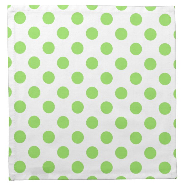 Lime and white polka dots napkin (Front)