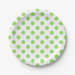 Lime and white polka dots paper plates