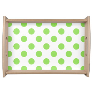Lime and white polka dots serving tray