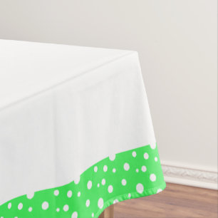 Lime and White Polka Dots Tablecloth