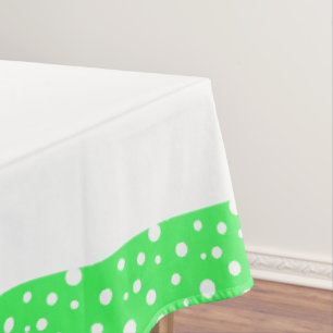 Lime and White Polka Dots Tablecloth