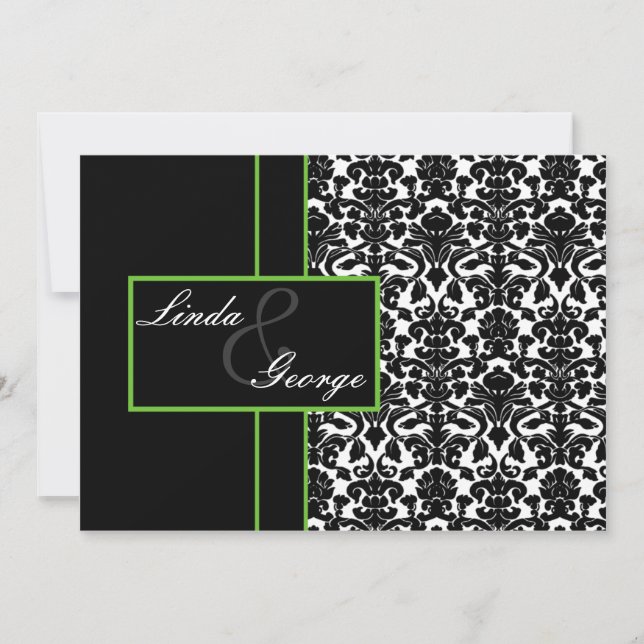 lime  and white rsvp cards (Front)