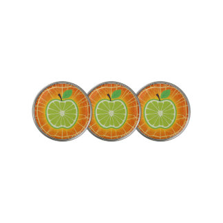 Lime Apple Burst – Abstract Citrus Fusion Golf Bal Golf Ball Marker