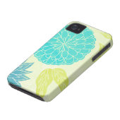 Lime & Aqua Flower Print Case-Mate iPhone Case (Bottom)