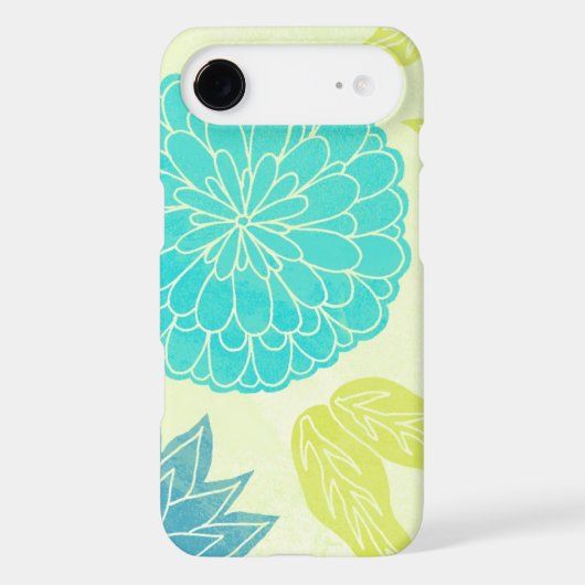 Lime & Aqua Flower Print Case-Mate iPhone Case (Back)