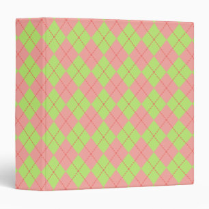 Lime Argyle Binder