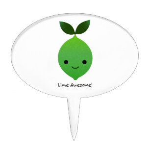 Lime Awesome Kawaii LIme Cake Topper