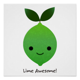 Lime Awesome Kawaii LIme Poster